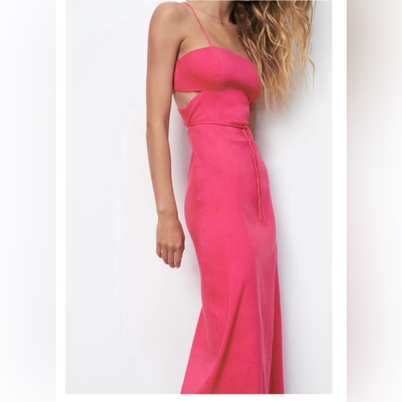 Zara Linen Blend Dress size MED - Picture 2 of 6